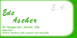 ede ascher business card